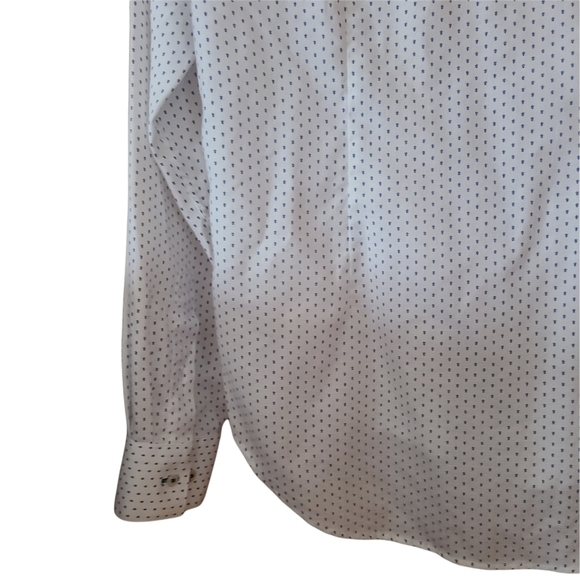 Zara Man long-sleeved white  blue bug slim fit buttoned up shirt - Picture 13 of 14